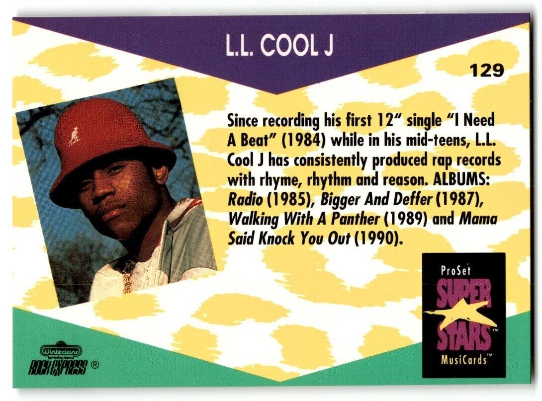 1991-92 ProSet Super Stars MusiCard LL Cool J #129