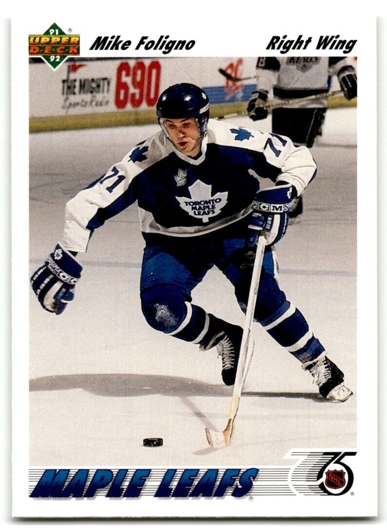 1991-92 Upper Deck Mike Foligno Toronto Maple Leafs #212