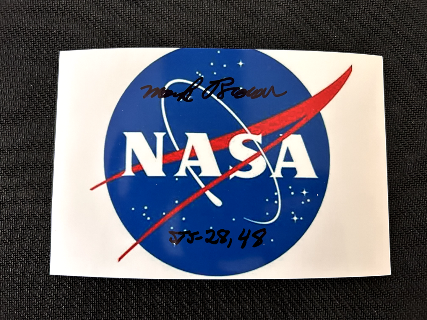 NASA logo - Astronaut  MARK BROWN Authentic Hand Signed Autograph 5X7