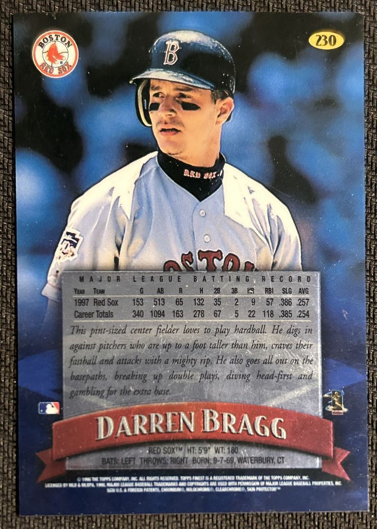 1998 Finest No-Protectors Darren Bragg Boston Red Sox #230