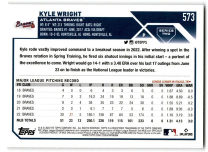 2023 Topps Kyle Wright Atlanta Braves #573