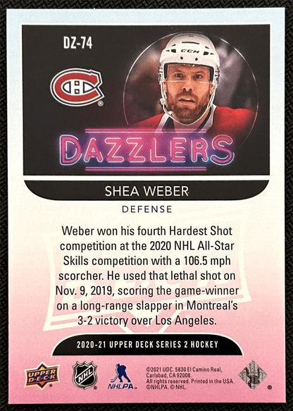 2020-21 Upper Deck Dazzlers Green Shea Weber Montreal Canadiens #DZ-74