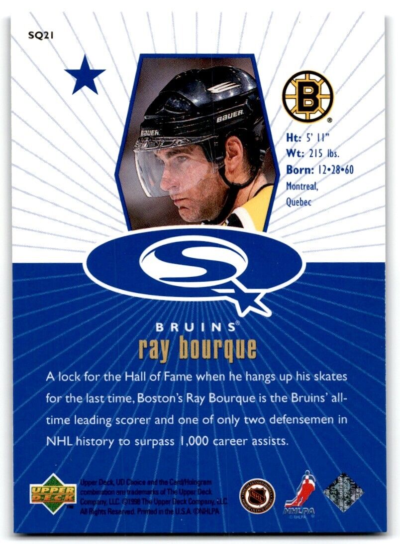 1998-99 UD Choice StarQuest Blue Ray Bourque Boston Bruins #SQ21