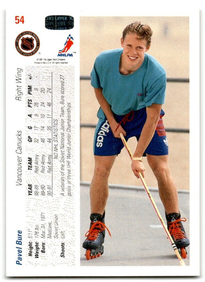 1991-92 Upper Deck Pavel Bure Vancouver Canucks #54