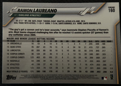 2020 Topps Chrome Ramon Laureano Oakland Athletics #160