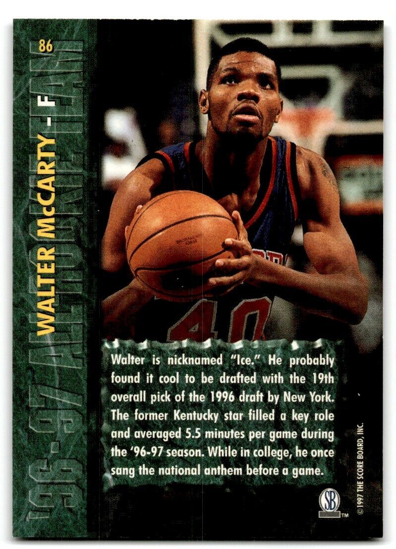 1997-98 Score Board Rookies Walter McCarty New York Knicks #86