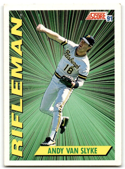 1991 Score riffleman Andy Van Slyke Pittsburgh Pirates #698