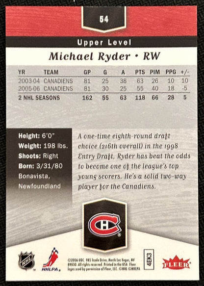 2006-07 Flair Showcase Michael Ryder Montreal Canadiens #54