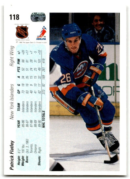 1990-91 Upper Deck Patrick Flatley New York Islanders #118