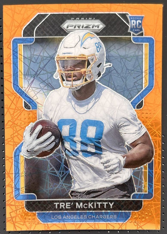 2021 Panini Prizm Orange Laser Tre' McKitty Rookie Los Angeles Chargers #416