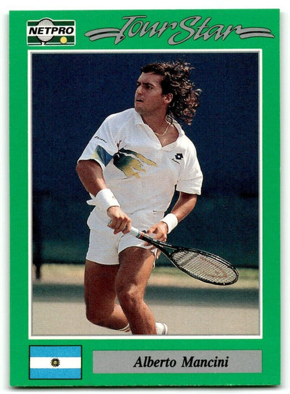 1991 Protennis player Cards Netpro Tour Star Alberto Mancini #48