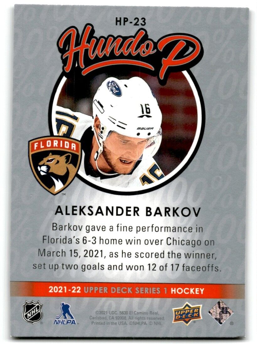 2021-22 Upper Deck Hundo P Aleksander Barkov Florida Panthers #HP-23