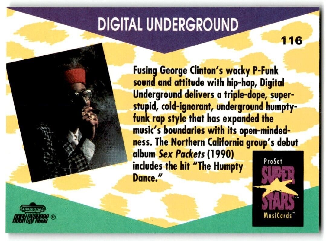 1991-92 ProSet Super Stars MusiCard Digital Underground #116