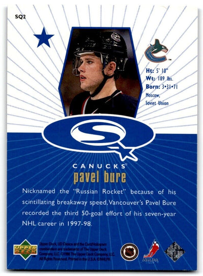 1998-99 UD Choice StarQuest Blue Pavel Bure Vancouver Canucks #SQ2