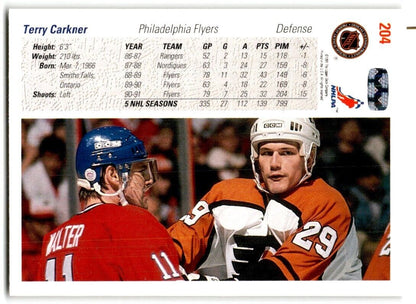 1991-92 Upper Deck Terry Carkner Philadelphia Flyers #204