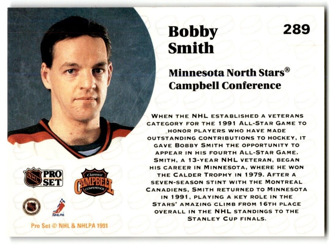 1991-92 Pro Set French Bobby Smith Minnesota North Stars #289