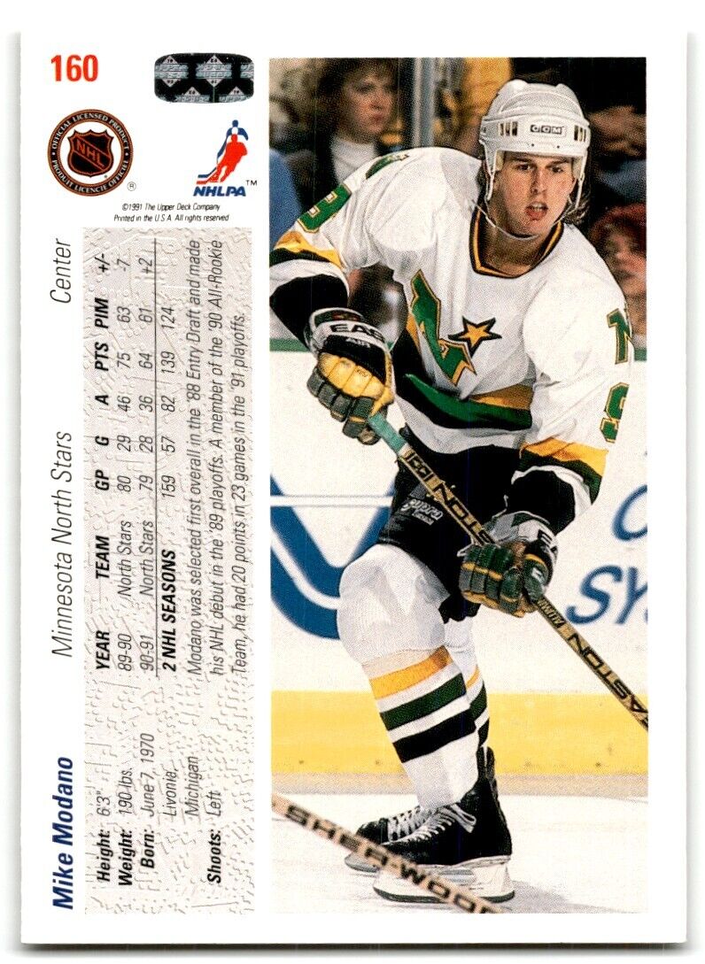 1991-92 Upper Deck Mike Modano Minnesota North Stars #160