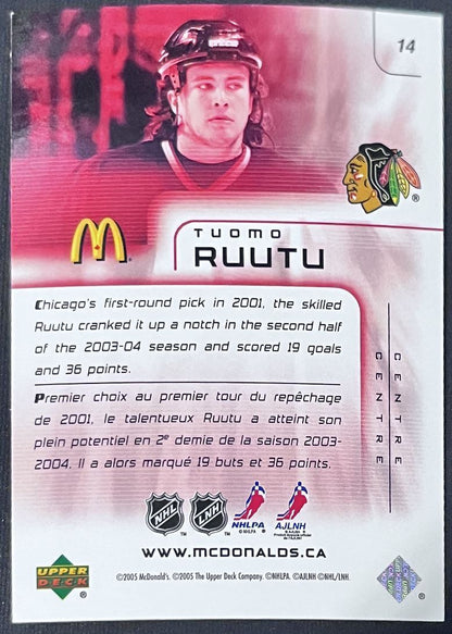 2005-06 Upper Deck McDonald's Tuomo Ruutu Chicago Blackhawks #14