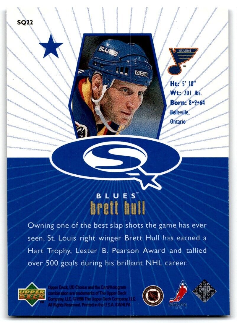 1998-99 UD Choice StarQuest Blue Brett Hull St. Louis Blues #SQ22