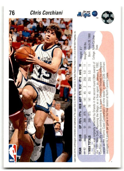 1992-93 Upper Deck Chris Corchiani Orlando Magic #76