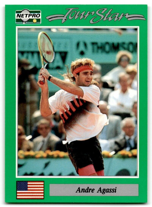 1991 Protennis player Cards Netpro Tour Star Andre Agassi Rookie #3