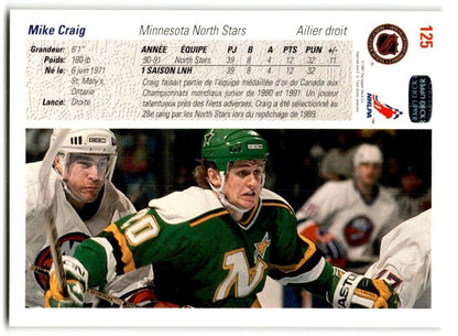 1991-92 Upper Deck French Mike Craig Minnesota North Stars #125