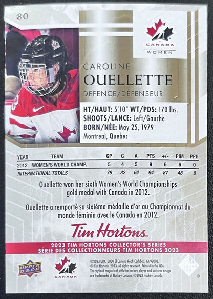 2023-24 Upper Deck Tim Hortons Legends Tim Horton Caroline Ouellette Team Canada