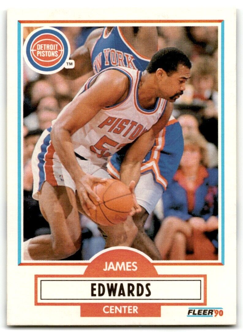 1990-91 Fleer James Edwards Detroit Pistons #56