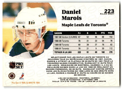 1991-92 Pro Set French Daniel Marois Toronto Maple Leafs #223