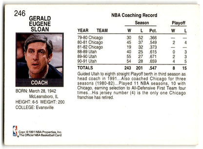 1991-92 Hoops Jerry Sloan Utah Jazz #246