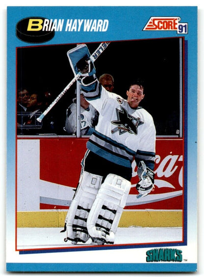 1991-92 Score Canadian Bilingual Brian Hayward San Jose Sharks #554