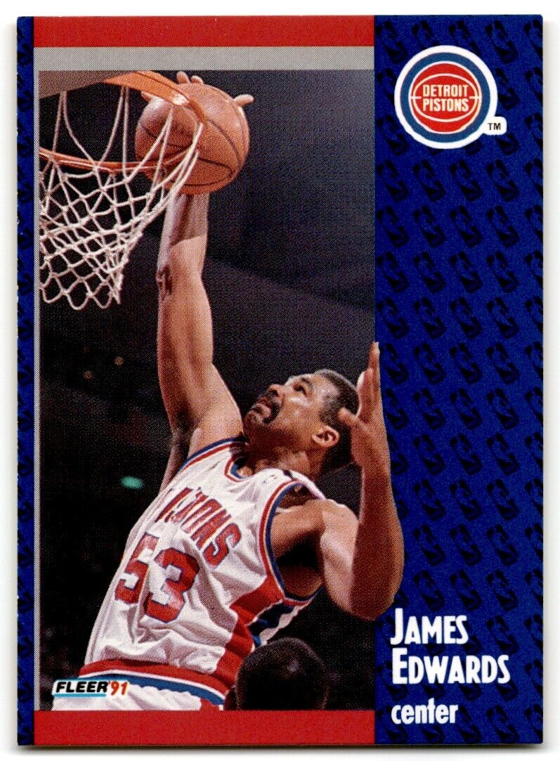 1991-92 Fleer James Edwards Detroit Pistons #60