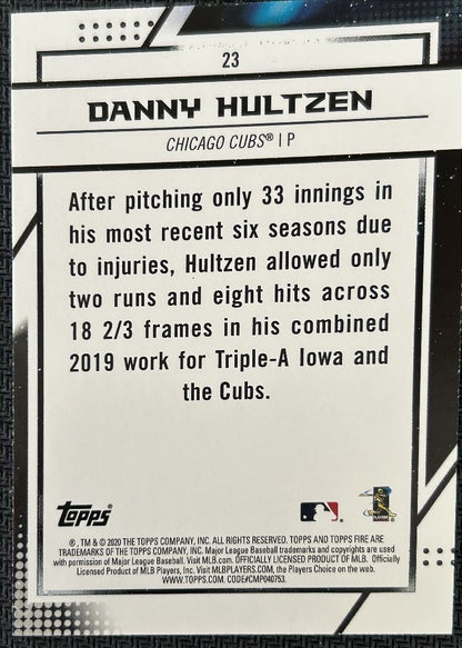 2020 Topps Fire Red Danny Hultzen Rookie Chicago Cubs #23 Parallel