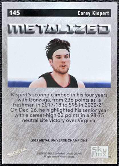 2021-22 Skybox Metal Universe Champion Corey Kispert #145