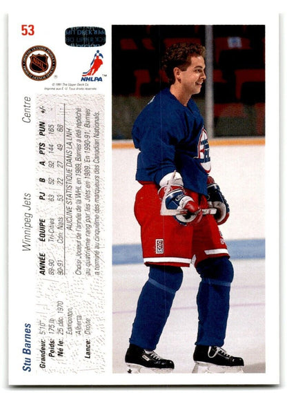 1991-92 Upper Deck French Stu Barnes Winnipeg Jets #53