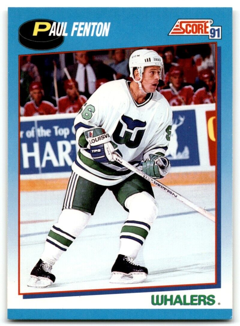 1991-92 Score Canadian Bilingual Paul Fenton Hartford Whalers #593