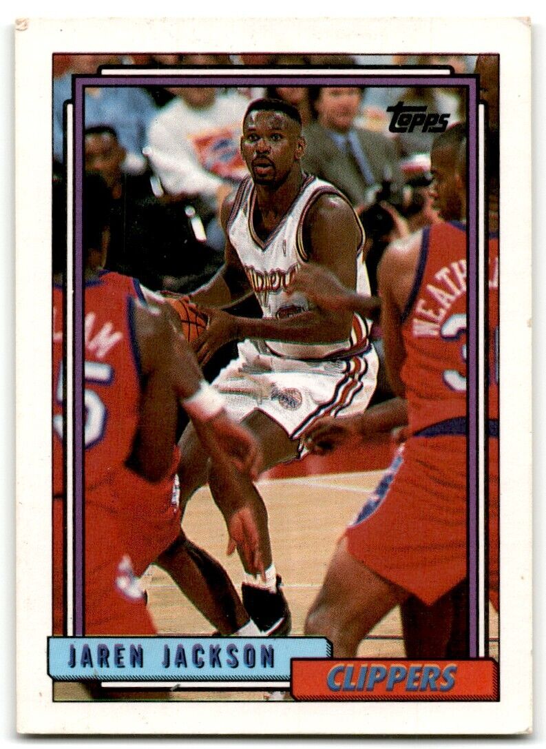 1992-93 Topps Jaren Jackson Rookie Los Angeles Clippers #358