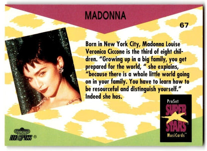 1991-92 ProSet Super Stars MusiCard Madonna #67