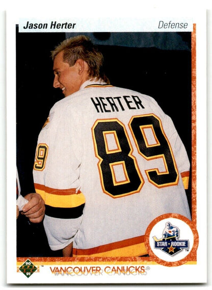 1990-91 Upper Deck Jason Herter Rookie Vancouver Canucks #325