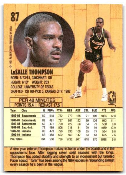 1991-92 Fleer LaSalle Thompson Indiana Pacers #87