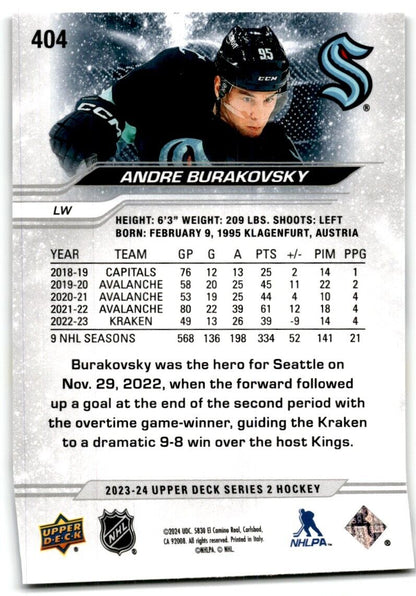 2023-24 Upper Deck Andre Burakovsky Seattle Kraken #404