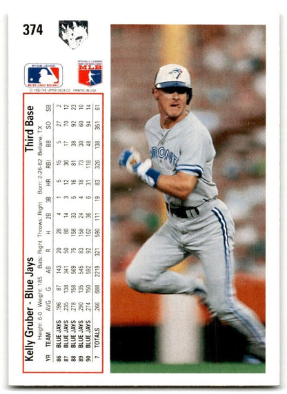 1991 Upper Deck Kelly Gruber Toronto Blue Jays #374