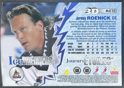 1996-97 Pinnacle McDonald's 3D Ice Breakers Jeremy Roenick Phoenix Coyotes