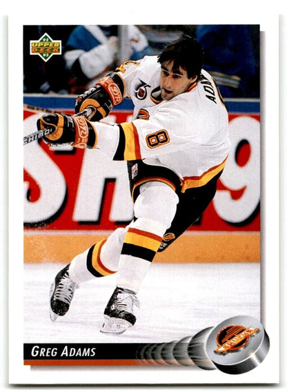 1992-93 Upper Deck Greg Adams Vancouver Canucks #192