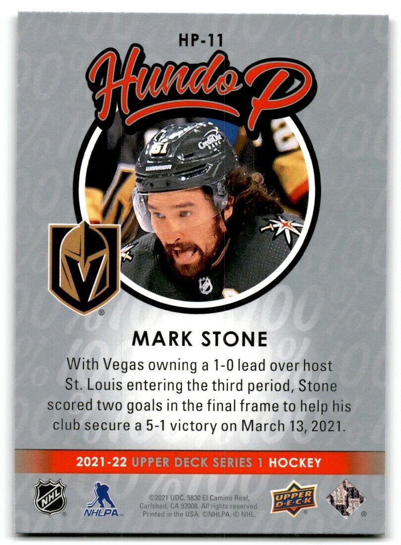 2021-22 Upper Deck Hundo P Mark Stone Vegas Golden Knights #HP-11