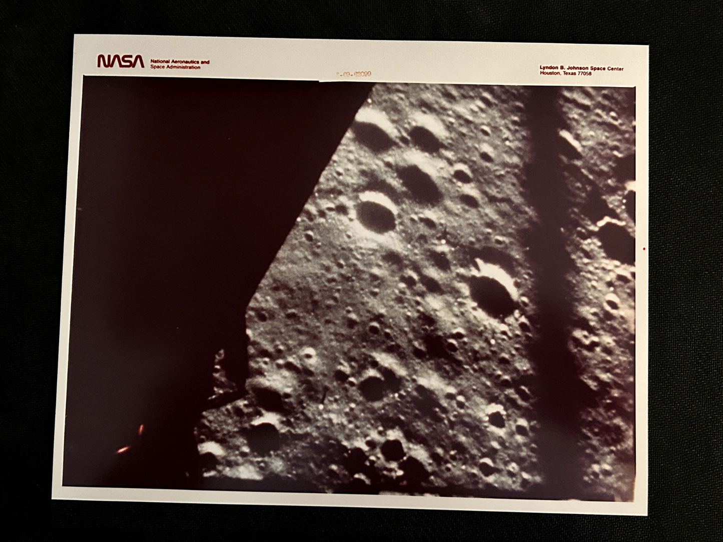 NASA Apollo 12 LM descent to the moon red numbered S-69-62099 Kodak photo