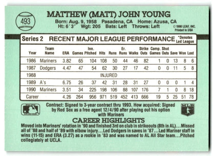 1991 Donruss Matt Young Seattle Mariners #493