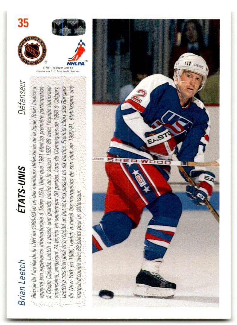 1991-92 Upper Deck Brian Leetch USA #35