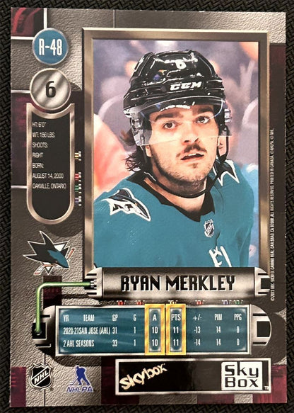 2021-22 Skybox Metal Universe 1997-98 Retro Rookies Ryan Merkley Rookie San Jose