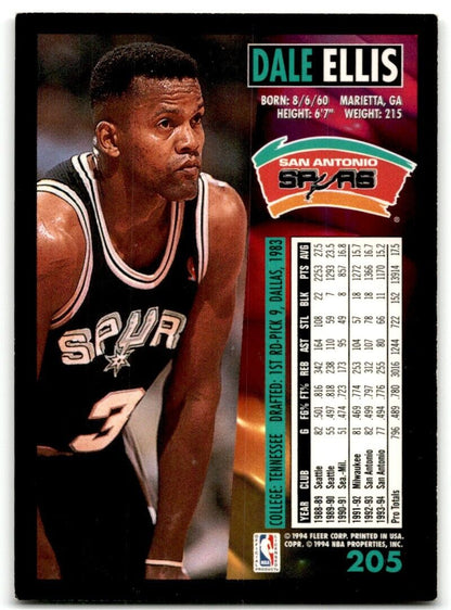 1994-95 Fleer Dale Ellis San Antonio Spurs #205